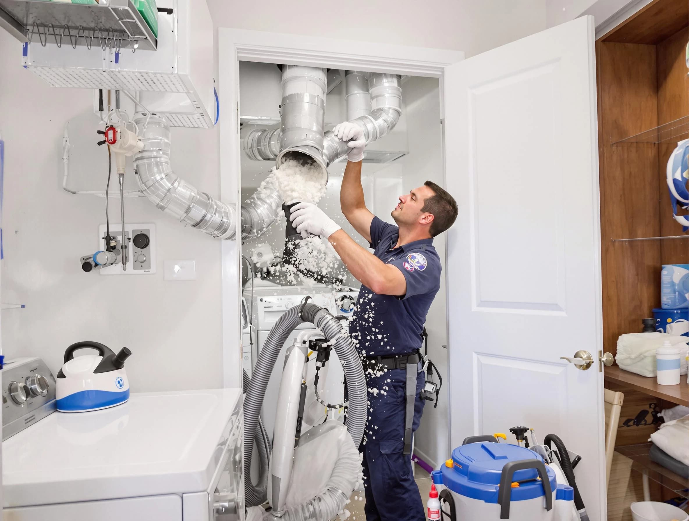 Pelham Dryer Vent Cleaning technician delivering thorough residential dryer vent cleaning service in Pelham