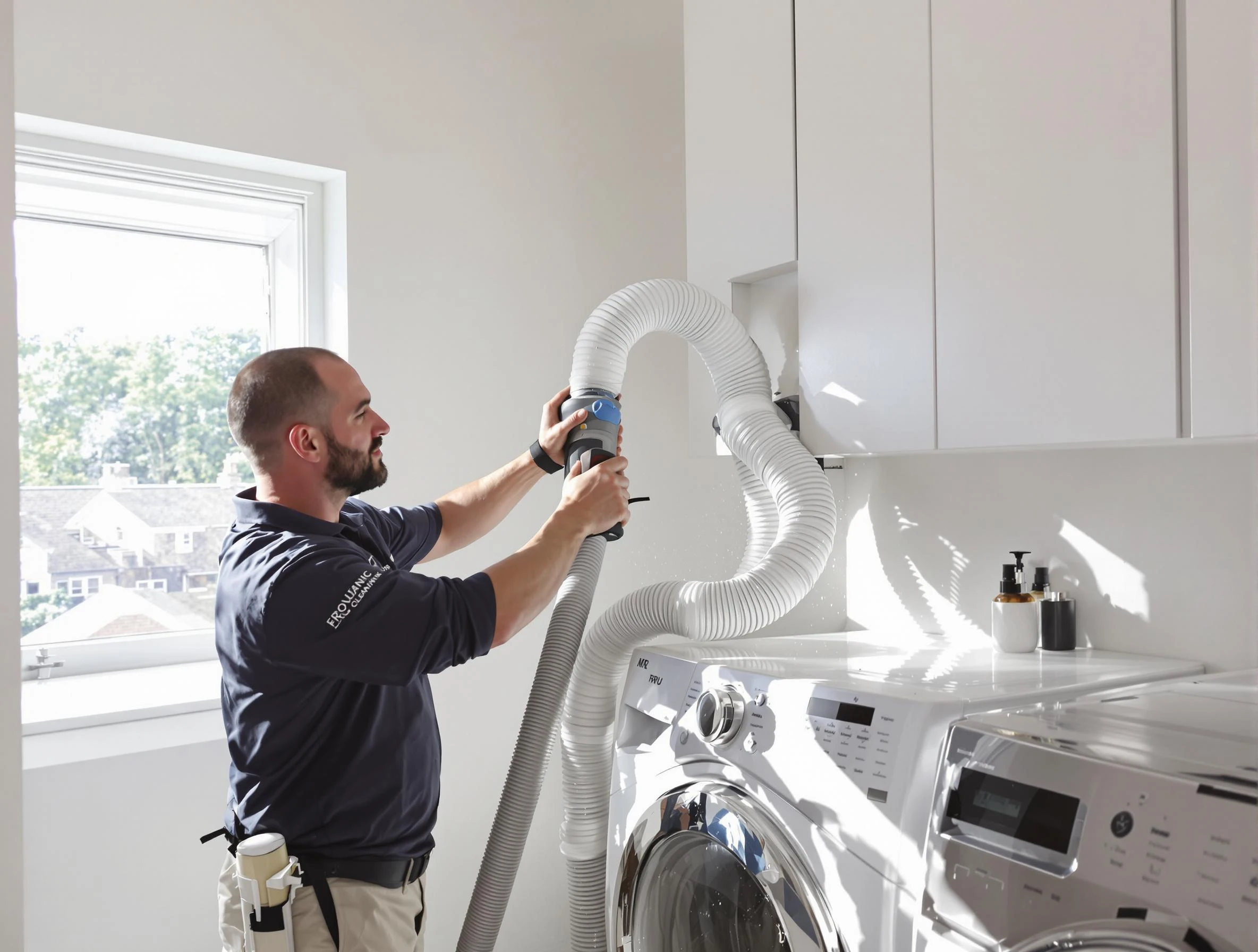 Certified Pelham Dryer Vent Cleaning technician performing dryer vent cleaning in Pelham